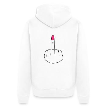 Femme du majeur - Veste à capuche bio Premium Unisexe - blanc - Dos - Thijin (182cm)