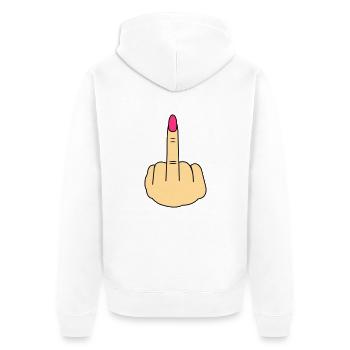 Femme du majeur - Veste à capuche bio Premium Unisexe - blanc - Dos - Thijin (182cm)
