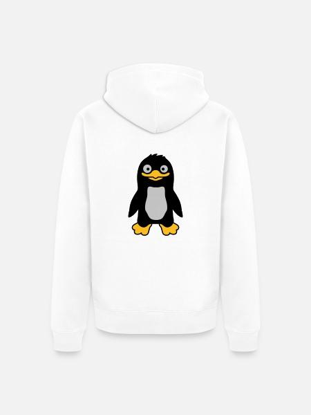 Funny funny penguin grins - Unisex Premium Organic Zip Hoodie - white