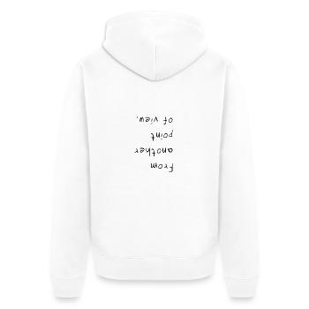 from another point of view - Unisex Premium Bio Zip Hoodie - Weiß - Hinten - Thijin (182cm)