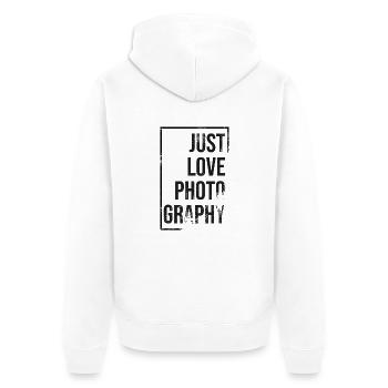 Just love Photography - Unisex Premium Bio Zip Hoodie - Weiß - Hinten - Thijin (182cm)