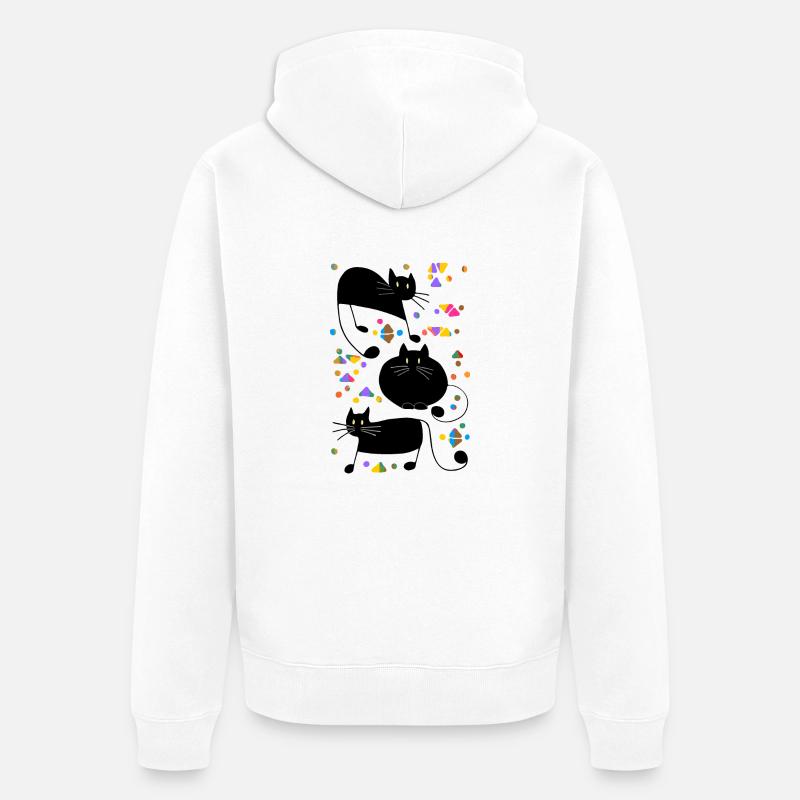 Chats - Veste à capuche bio Premium Unisexe - blanc