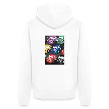 Voitures de course radiocommandées mignonnes - Veste à capuche bio Premium Unisexe - blanc - Dos - Thijin (182cm)