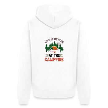 Life is Better at the Campfire - Unisex Premium Organic Zip Hoodie - white - Back - Thijin (182cm)