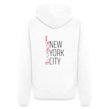 statue of liberty new york city Freiheitsstatue - Unisex Premium Bio Zip Hoodie - Weiß - Hinten - Thijin (182cm)