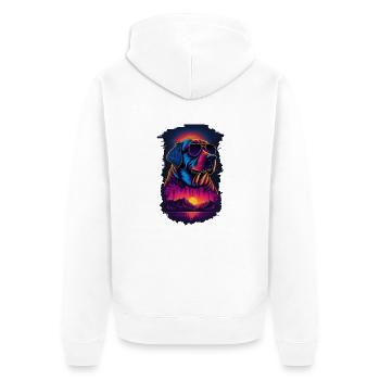 Labrador wears sunglasses - Unisex Premium Organic Zip Hoodie - white - Back - Thijin (182cm)