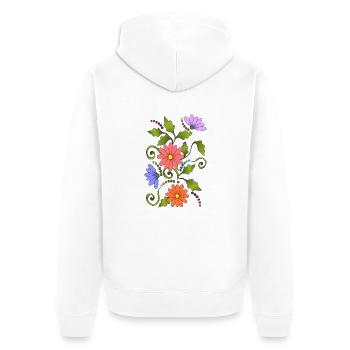Fleur - Veste à capuche bio Premium Unisexe - blanc - Dos - Thijin (182cm)