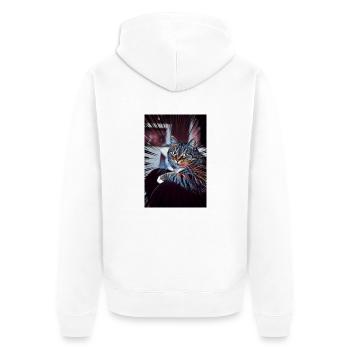 Süße Katze Comic - Unisex Premium Bio Zip Hoodie - Weiß - Hinten - Thijin (182cm)