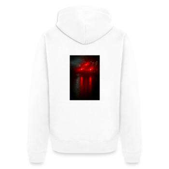 Give me a brake - Unisex Premium Bio Zip Hoodie - Weiß - Hinten - Thijin (182cm)