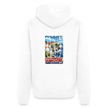Kroatien Kroatien Reisen Sommer Kroatien Dubrovnik - Unisex Premium Bio Zip Hoodie - Weiß - Hinten - Thijin (182cm)