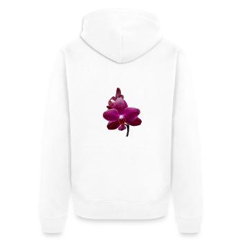 Phalaenopsis salus Fragrancy Fleur d’orchidée - Veste à capuche bio Premium Unisexe - blanc - Dos - Thijin (182cm)