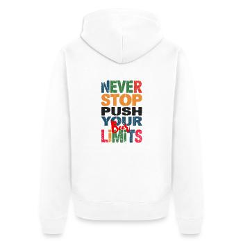 Limite de la bière - Humor - Unisex Premium Bio Zip Hoodie - Weiß - Hinten - Thijin (182cm)