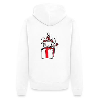 Hase Geburtstag Jahre alt Geschenk Tröte Party Hut - Unisex Premium Bio Zip Hoodie - Weiß - Hinten - Thijin (182cm)