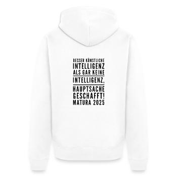 Matura - Unisex Premium Bio Zip Hoodie - Weiß - Hinten - Thijin (182cm)