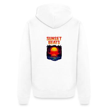 Sunset Beats – Retro Pixel DJ Shirt - Unisex Premium Organic Zip Hoodie - white - Back - Thijin (182cm)