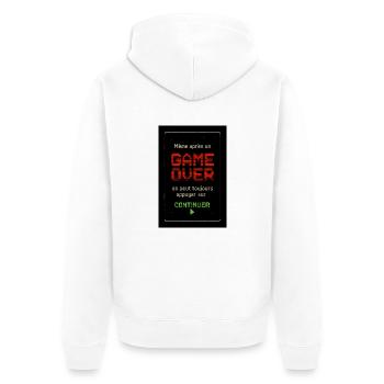 Game Over - Veste à capuche bio Premium Unisexe - blanc - Dos - Thijin (182cm)