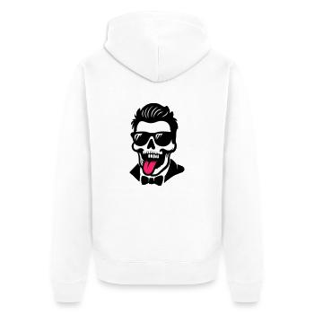 Totenkopf Bräutigam Jga - Unisex Premium Bio Zip Hoodie - Weiß - Hinten - Thijin (182cm)