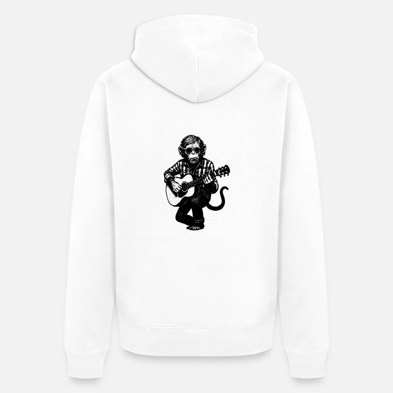 Guitare The Monkey Dace Band - Veste à capuche bio Premium Unisexe - blanc