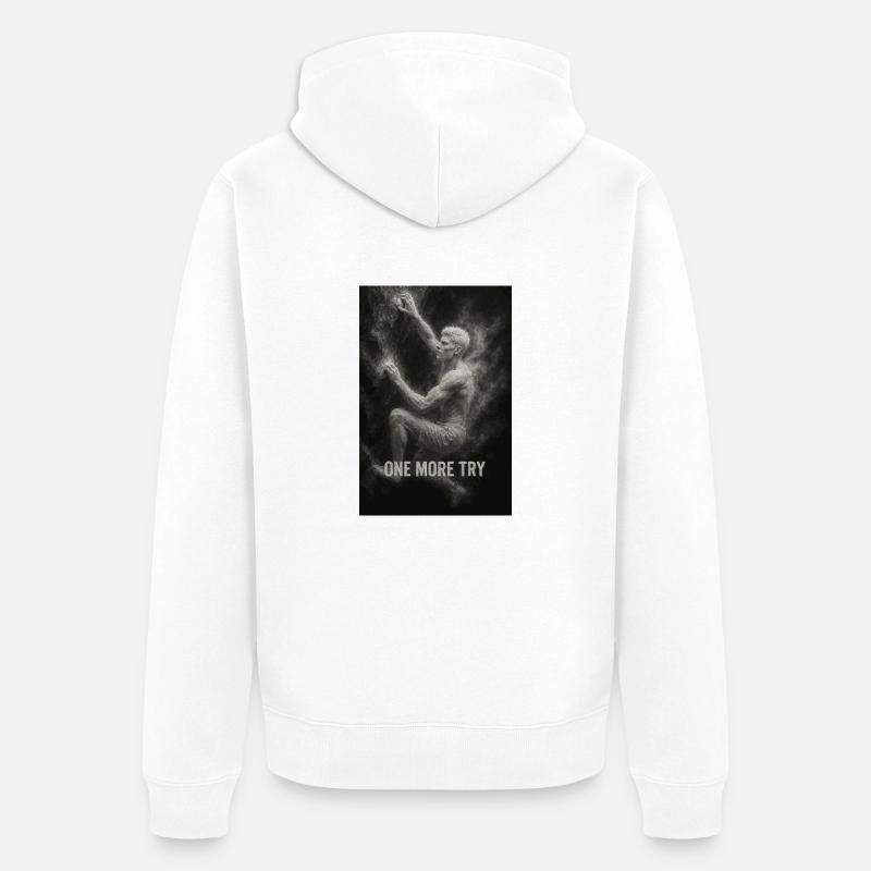 One more try. - Unisex Premium Organic Zip Hoodie - white