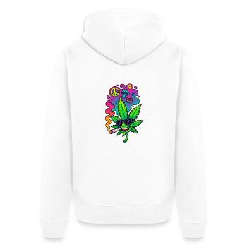 GreenGlow - Unisex Premium Bio Zip Hoodie - Weiß - Hinten - Thijin (182cm)