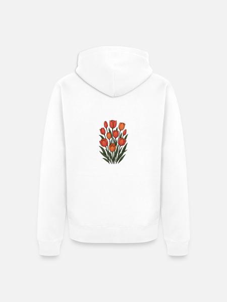 Tulips - Unisex Premium Organic Zip Hoodie - white