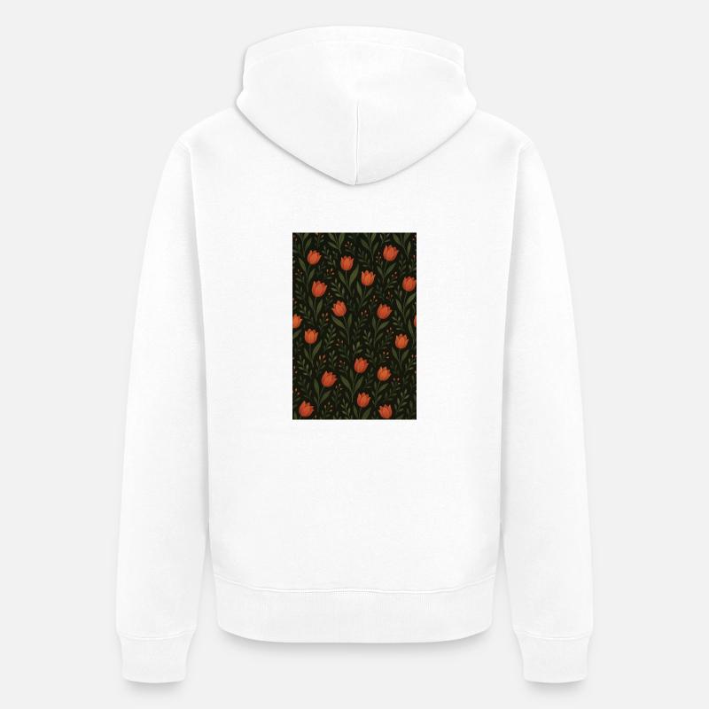 Tulip Pattern - Unisex Premium Organic Zip Hoodie - white