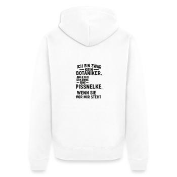 ich zwar kein Botaniker.... - Unisex Premium Bio Zip Hoodie - Weiß - Hinten - Thijin (182cm)