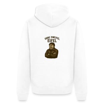 Eifel - Unisex Premium Bio Zip Hoodie - Weiß - Hinten - Thijin (182cm)