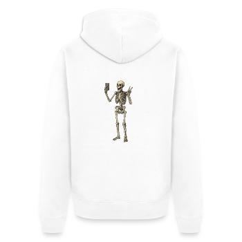 Selfie - Unisex Premium Bio Zip Hoodie - Weiß - Hinten - Thijin (182cm)