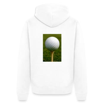 Sport - Balle de golf - Veste à capuche bio Premium Unisexe - blanc - Dos - Thijin (182cm)