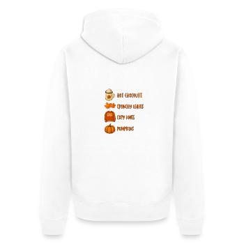 9DBE7008 7A30 409C 89D7 293B2B8C4CB0 - Unisex Premium Bio Zip Hoodie - Weiß - Hinten - Thijin (182cm)