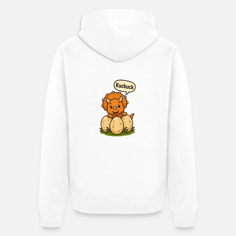 Coucou Le Joyeux Tricératops - Veste à capuche bio Premium Unisexe - blanc