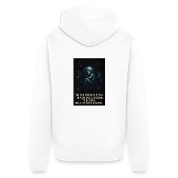 this is the time of monsters - Unisex Premium Organic Zip Hoodie - white - Back - Thijin (182cm)
