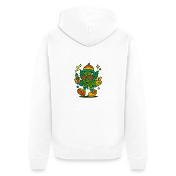 1 23 - Unisex Premium Bio Zip Hoodie - Weiß - Hinten - Thijin (182cm)