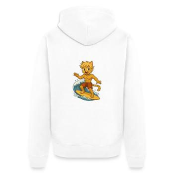Surferboy - Unisex Premium Bio Zip Hoodie - Weiß - Hinten - Thijin (182cm)