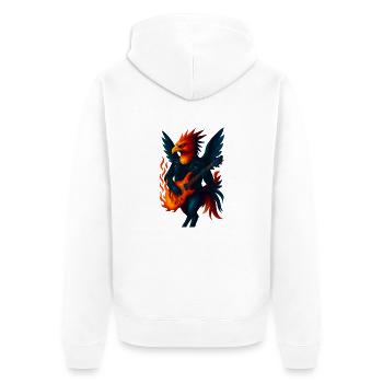 WPAP Stil Tiere - Phönix Gitarrist - Unisex Premium Bio Zip Hoodie - Weiß - Hinten - Thijin (182cm)