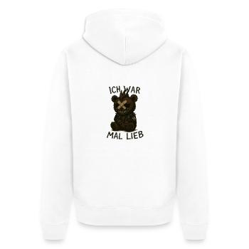 Punk - Unisex Premium Bio Zip Hoodie - Weiß - Hinten - Thijin (182cm)