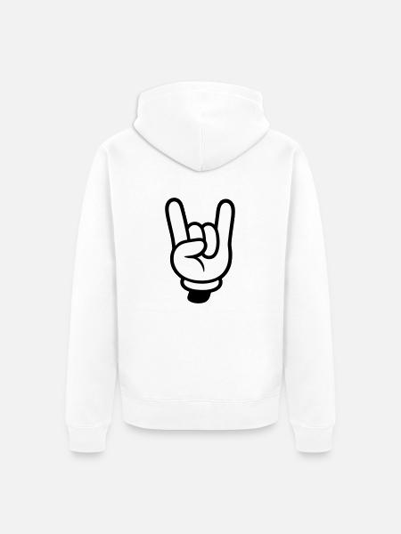 Party Hand Comic - Unisex Premium Organic Zip Hoodie - white