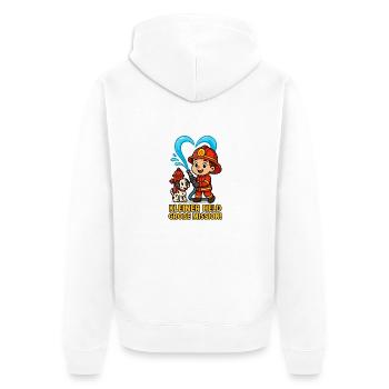 Petit héros, grande mission - Veste à capuche bio Premium Unisexe - blanc - Dos - Thijin (182cm)