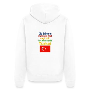 Türkei - Unisex Premium Bio Zip Hoodie - Weiß - Hinten - Thijin (182cm)
