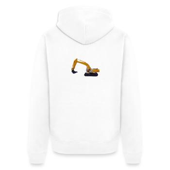 excavator - Unisex Premium Organic Zip Hoodie - white - Back - Thijin (182cm)