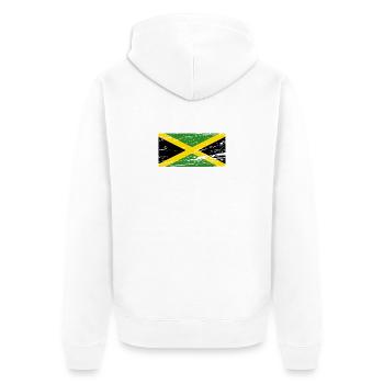Jamaica Flagge - Unisex Premium Bio Zip Hoodie - Weiß - Hinten - Thijin (182cm)