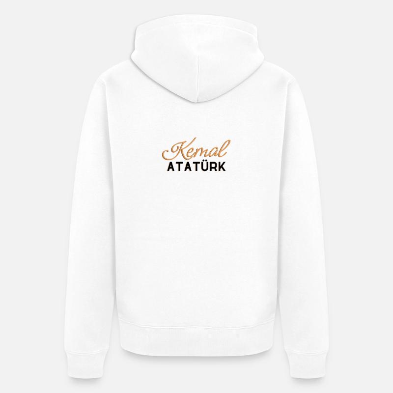 Conception d’Atatürk - Veste à capuche bio Premium Unisexe - blanc