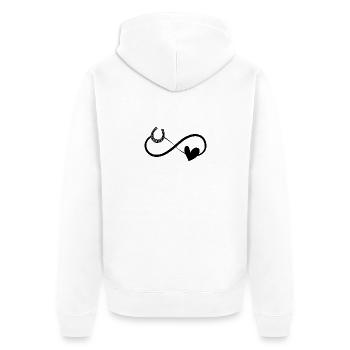 Ich liebe mein Pferd Reitsport Pferdeliebe - Unisex Premium Bio Zip Hoodie - Weiß - Hinten - Thijin (182cm)