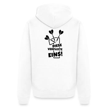 dartpfeile dartsport humor - Unisex Premium Bio Zip Hoodie - Weiß - Hinten - Thijin (182cm)
