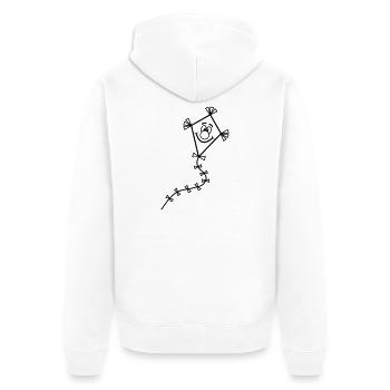 Einen lustigen Drachen steigen lassen - Unisex Premium Bio Zip Hoodie - Weiß - Hinten - Thijin (182cm)