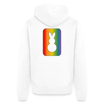 Lapin arc-en-ciel - Veste à capuche bio Premium Unisexe - blanc - Dos - Thijin (182cm)