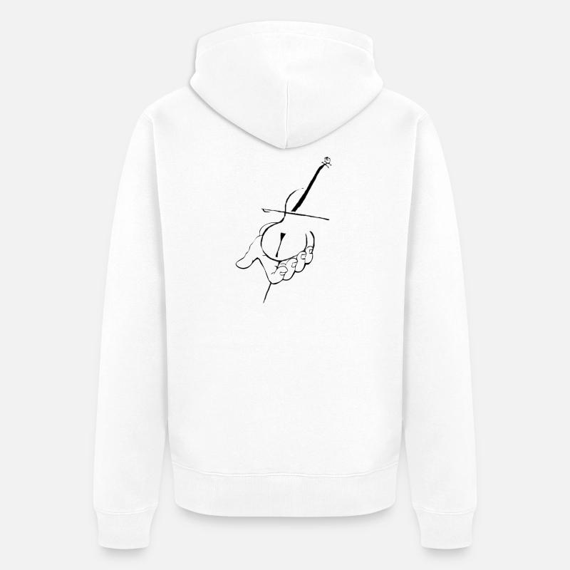 Violoncelle à la main - Veste à capuche bio Premium Unisexe - blanc