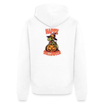 Dinosaures effrayants d’Halloween avec citrouille - Veste à capuche bio Premium Unisexe - blanc - Dos - Thijin (182cm)