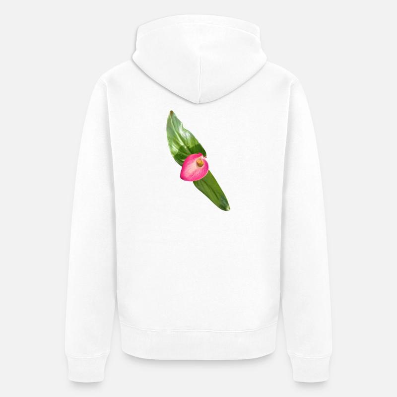 Fleur de Calla Rose - Veste à capuche bio Premium Unisexe - blanc